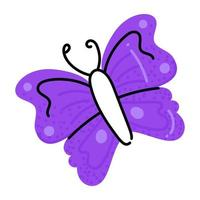 A beautiful winged animal, flat style icon of butterfly vector