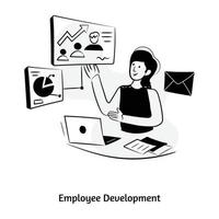 dibujado a mano ilustración de desarrollo de empleados vector