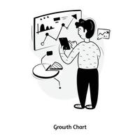 Hand drawn illustration of growth chart, vector design