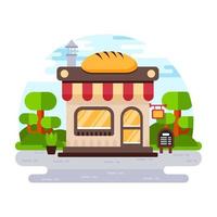 Download premium mini illustration of bakeshop, flat vector