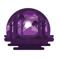 Catch a sight of this beautifully designed night landscape vector