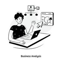 Download this hand drawn illustration of business analysis vector