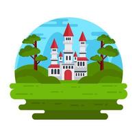 Get your hands on this beautiful castle landscape vector