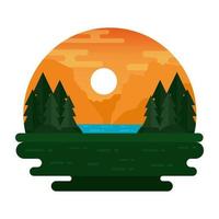 Have a look at this catchy forest landscape vector