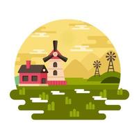 A premium flat illustration of cottage is up for use vector