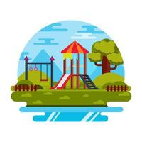 A trendy flat illustration of playground, editable vector