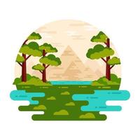 pon tus manos en este increíble paisaje de pueblo vector