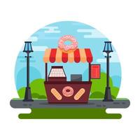 Get hold of this flat illustration of stall vector