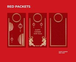 red envelope vector design for chinese new year with chinese year symbol