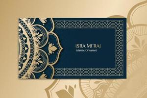 isra miraj background design vector with islamic theme ornament