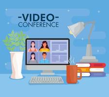 video conference banner vector