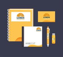 stationery mockup objects vector