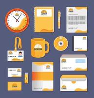 mockup of stationery icons vector