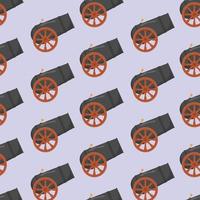 Ancient cannon seamless pattern. Flat vector illustration