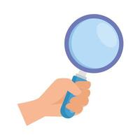hand with magnifying glass vector