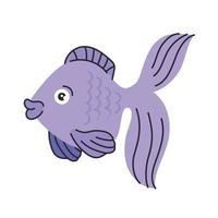 lilac fish sealife vector