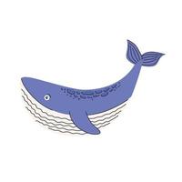 cute whale animal vector