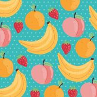 fruits delicious in pattern vector