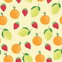 delicious fruits in pattern vector