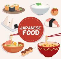 pancarta comida japonesa vector