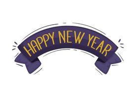 new year lettering in ribbon vector