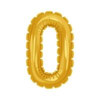 golden number 0 icon vector