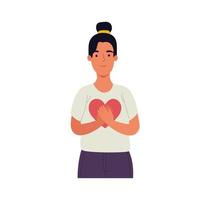 woman with heart vector