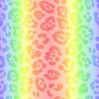 Neon leopard seamless pattern. Bright colored spotted background. Vector rainbow animal print.