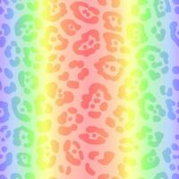 Neon leopard seamless pattern. Bright colored spotted background. Vector rainbow animal print.