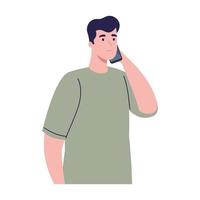 man talking phone vector