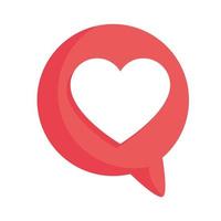 speech bubble with heart vector