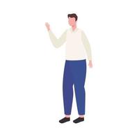 man with hand up vector