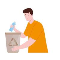 man recycling bottles vector