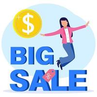 Illustration vector graphic cartoon character of big sale