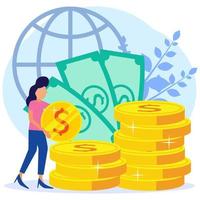 Illustration vector graphic cartoon character of the concept of capital, investment.