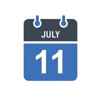 July 11 Calendar Date Icon vector