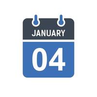 January 4 Calendar Date Icon vector