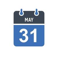 May 31 Calendar Date Icon vector