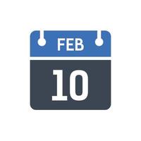 February 10 Calendar Date Icon