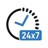 24 support icon, 24 hours support vector