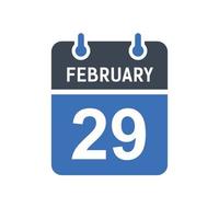 February 29 Calendar Date Icon vector