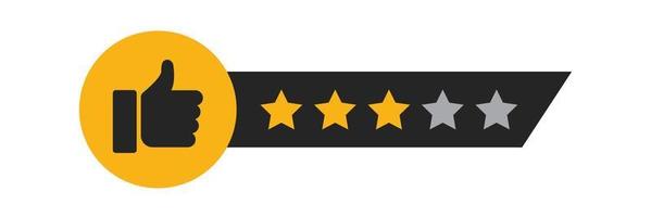 Three stars customer product rating review vector