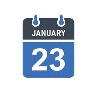 January 23 Calendar Date Icon vector