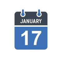 January 17 Calendar Date Icon vector