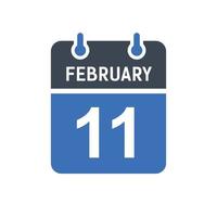 February 11 Calendar Date Icon vector