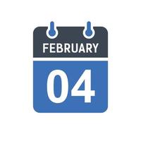 February 4 Calendar Date Icon vector