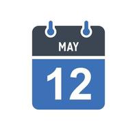 May 12 Calendar Date Icon vector