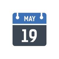 May 19 Calendar Icon, Date Icon vector