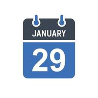 January 29 Calendar Date Icon vector