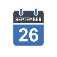 September 1 Calendar Date Icon vector